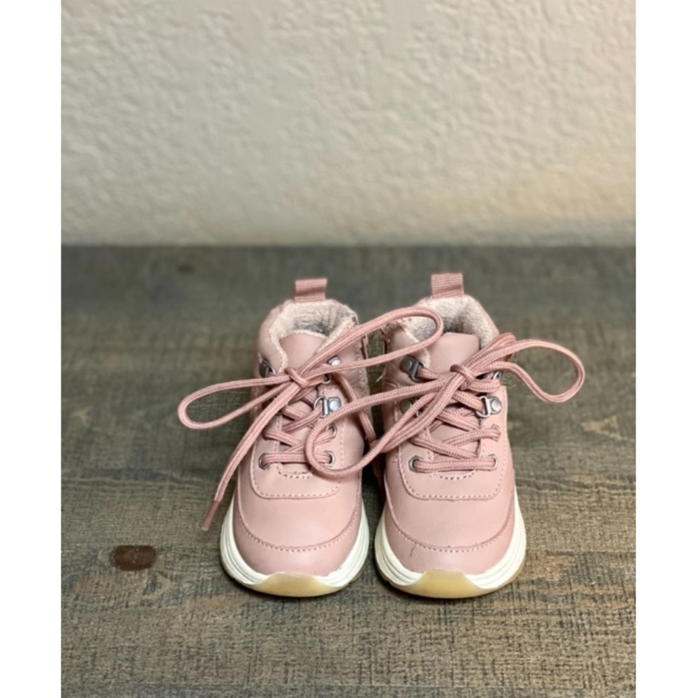 ZARA Baby Pink Lace Up Side-Zip Sneaker Tennis Shoes Size 20